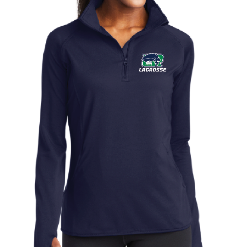 Ladies Sport-Tek Sport-Wick Textured 1/4-Zip Pullover - Navy