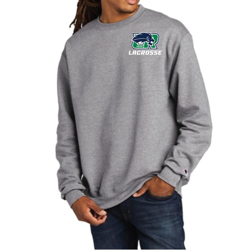 Champion Powerblend Crewneck Sweatshirt - Gray Embroidered
