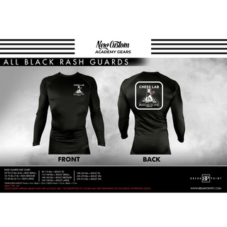ADULT All Black Long sleeve Rashguard
