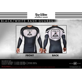ADULT Black/White Long sleeve Rashguard