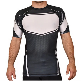 ADULT Black/White short sleeve Rashguard