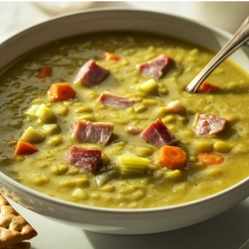 Sopa de Jamón y Guisantes Verdes Partidos 