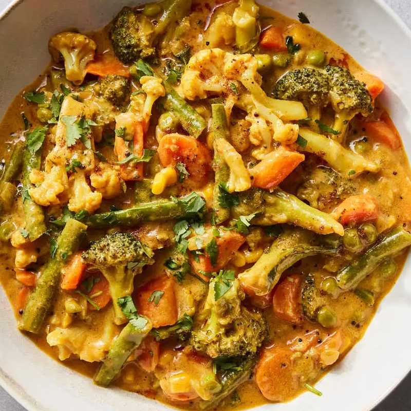 Korma de verduras de la India Oriental