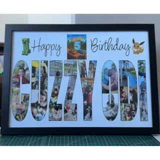 (A2) Framed Name Collage