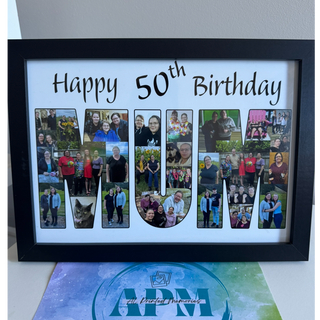 (A3) Framed Name Collage