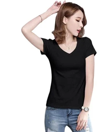 Plain Women's Half Sleeve Round Neck T-Shirt