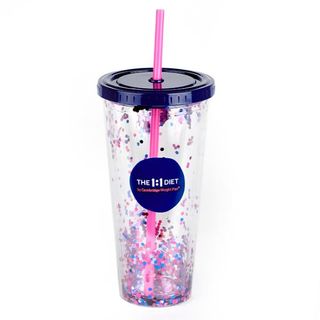 Glitter Plastic Cup and Straw Image