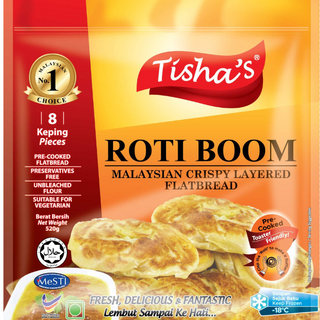 Tisha’s Roti Boom / Malaysian Crispy Layered Flatbread (520g)