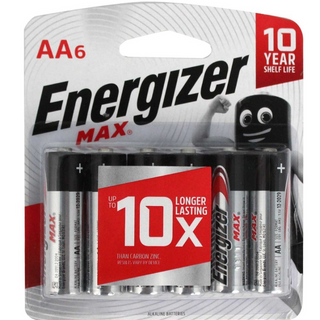 Energizer Battery Max Alkaline E91BP6M (1.5V x 6AA