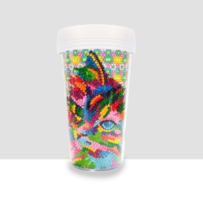 💎Kit Creativo | Diamond Painting | Vaso: Fantasía felina| BZS11✨NEW✨