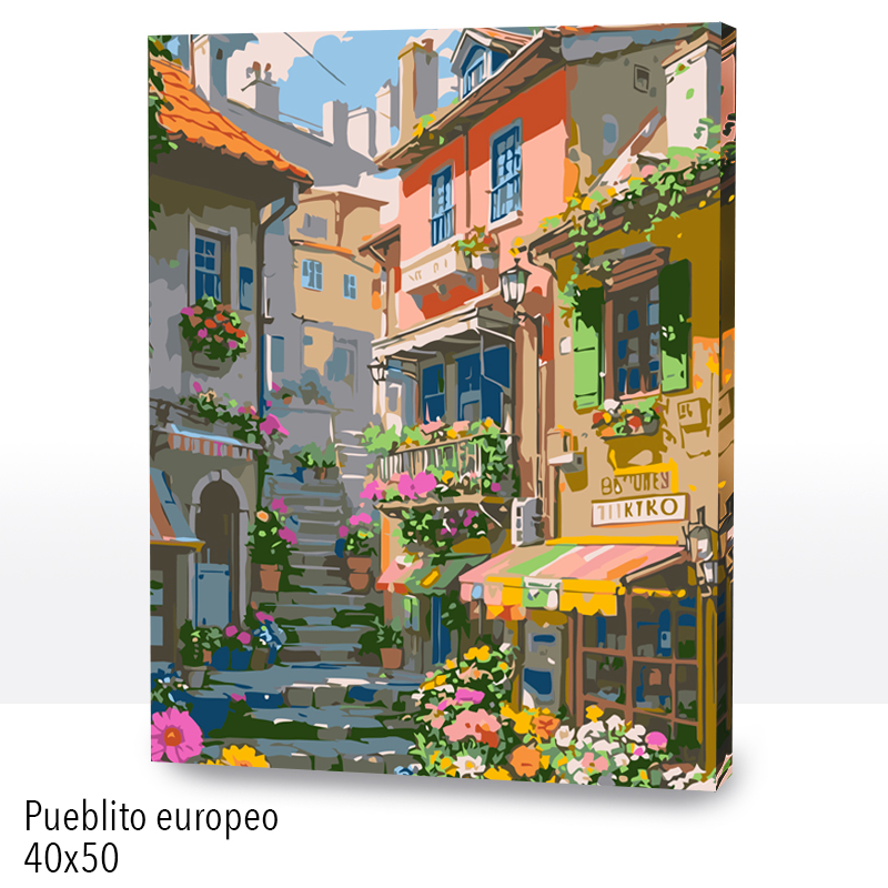 Kit Paint by numbers 40x50 Pueblito europeo | WC2562