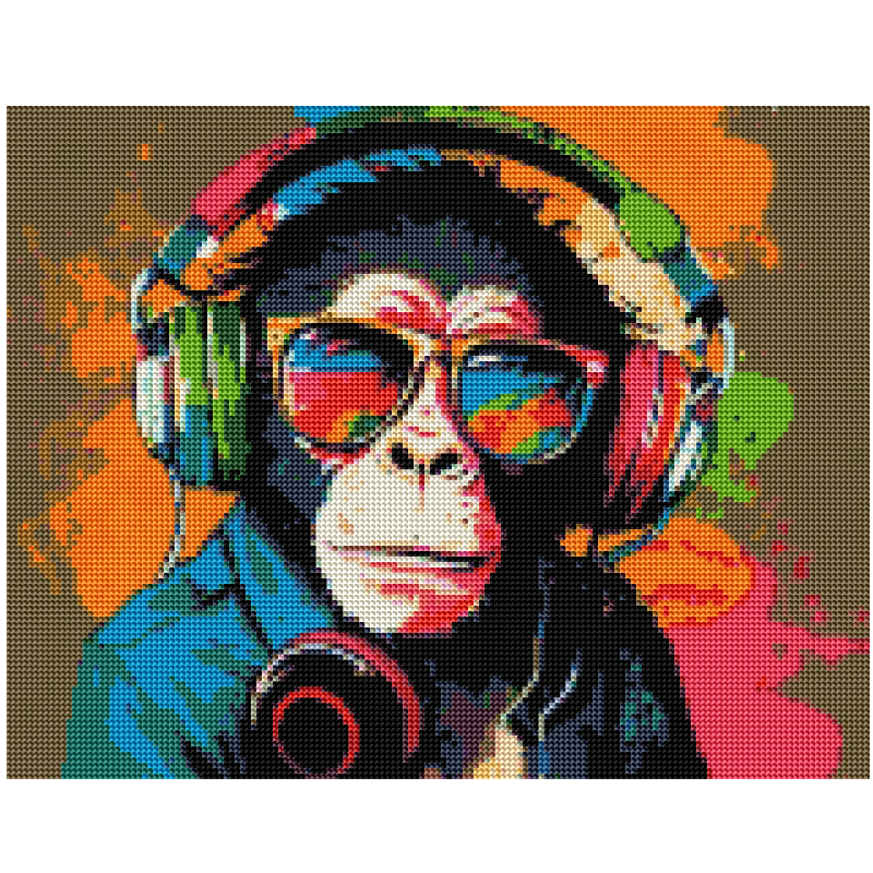 💎Kit Diamond Painting sin bastidor 35x45cm: Mono cool | WD1613