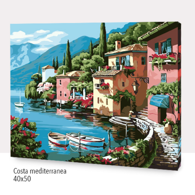 🎨Kit Paint by numbers con bastidor 40x50cm: Costa Mediterranea  | WC4526 ✨ NEW✨ 