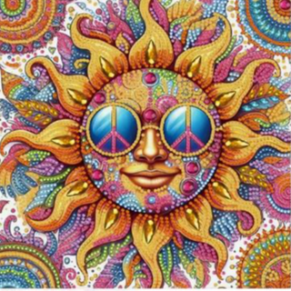 Kit Diamond Painting sin bastidor 30x30 Sol vibrante | AB262