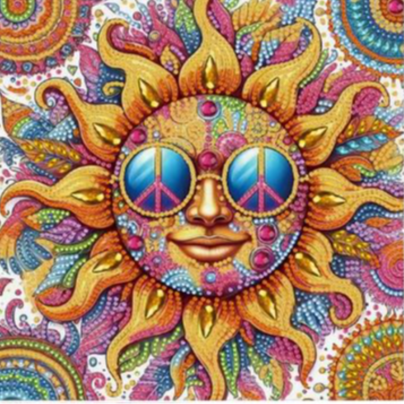 Kit Diamond Painting sin bastidor 30x30 Sol vibrante | AB262