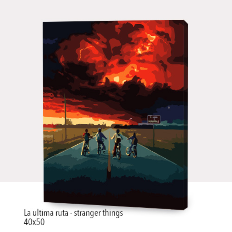 🎨Kit Paint by numbers con bastidor 40x50cm: La última ruta - Stranger Things | WC3126✨ NEW✨