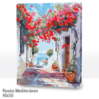 Kit Paint by numbers 40x50 Paraíso Mediterráneo | WC2560