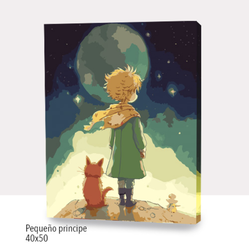 🎨Kit Paint by numbers con bastidor 40x50cm: Pequeño príncipe | WC5126 ✨ NEW✨