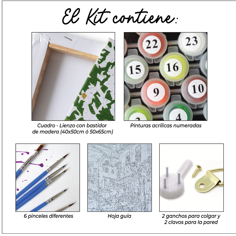 Kit Paint by numbers 40x50 Platos coloridos | WC6723	