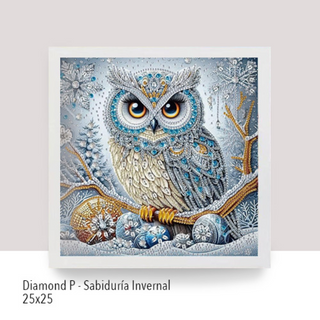 💎 Kit Diamond Painting con marco | Especial con cristales 25x25cm: Sabiduría Invernal DP252✨NEW✨