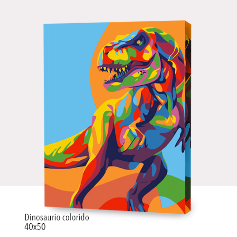 Kit Paint by numbers 40x50 Dinosaurio Colorido | WC4541	