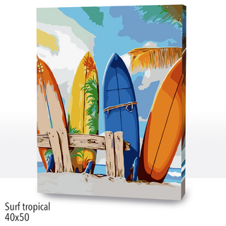 Kit Paint by numbers 40x50 Surf tropical | WC2552
