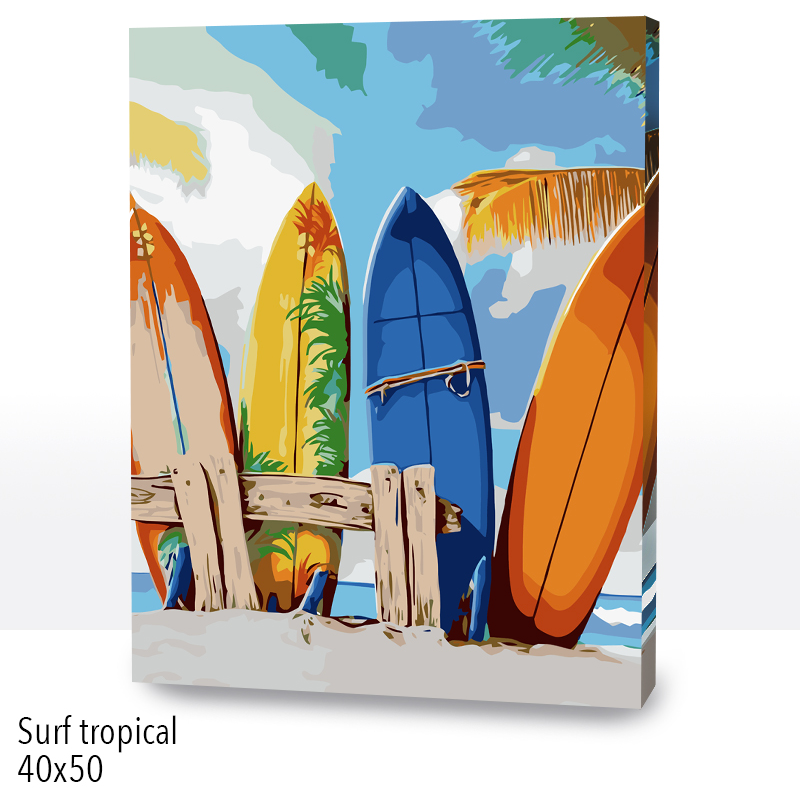 Kit Paint by numbers 40x50 Surf tropical | WC2552