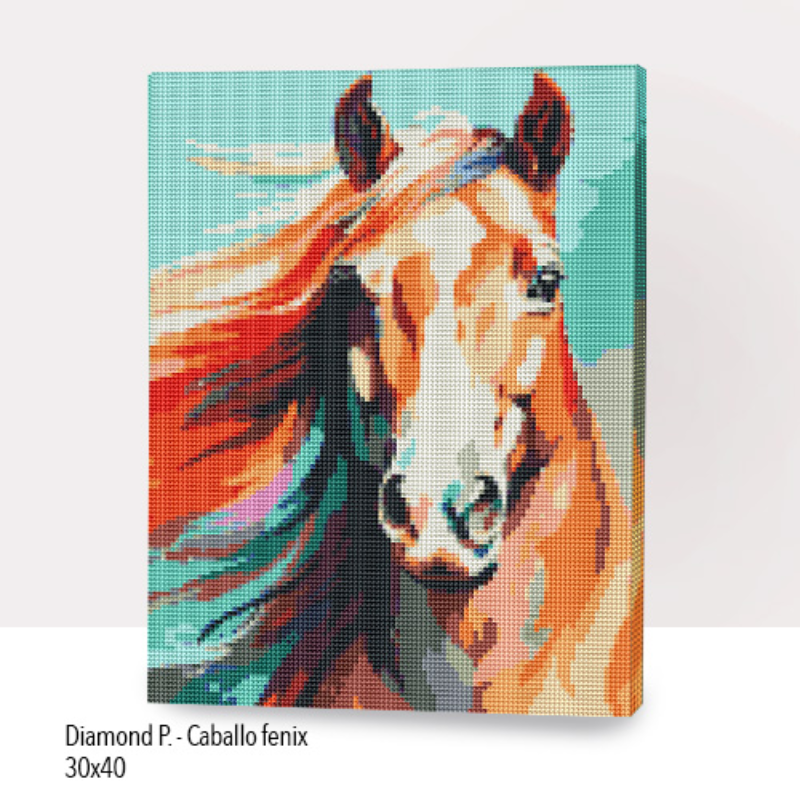 💎Kit Diamond Painting con bastidor 30x40cm: Caballo fenix | WDF1726 ✨NEW✨