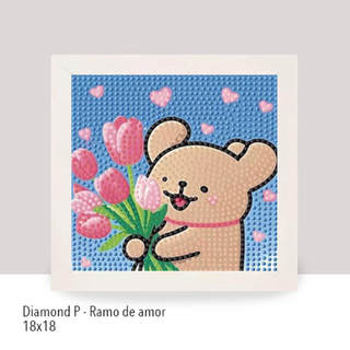 💎Kit Diamond Painting con marco 18x18cm: Ramo de amor | DP187✨NEW✨ 