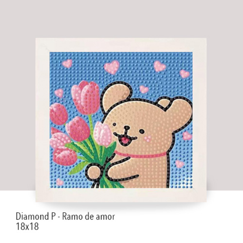 💎Kit Diamond Painting con marco 18x18cm: Ramo de amor | DP187✨NEW✨ 