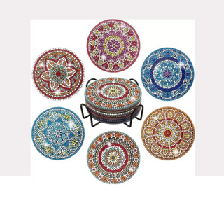 💎Kit Creativo | Diamond Painting | Posavasos: Mandalas Hindus ✨ | DPC601 ✨NEW✨