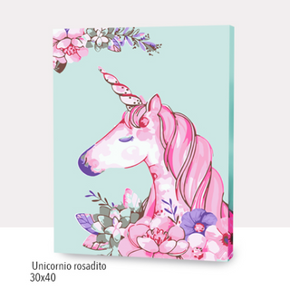 Kit Paint by numbers 30x40 Unicornio rosadito | WC7023