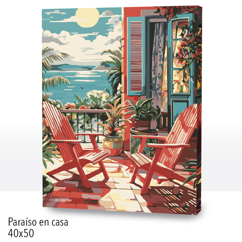 Kit Paint by numbers 40x50 Paraíso en casa | WC2553