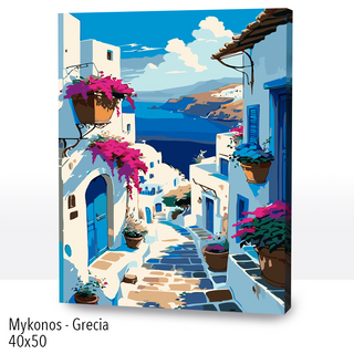 Kit Paint by numbers 40x50 Mykonos-Grecia | WC2561