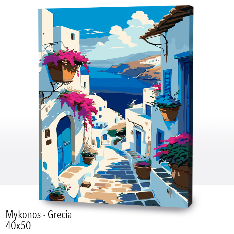 Kit Paint by numbers 40x50 Mykonos-Grecia | WC2561