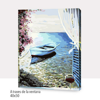 🎨Kit Paint by numbers con bastidor 40x50cm: A través de la ventana | WC1006 ✨ NEW✨  