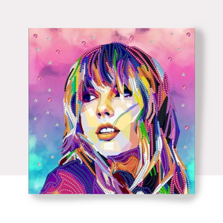 💎 Kit Diamond Painting 30x30 sin bastidor – Cristales especiales – 🎤Taylor Swift brillante| AB101