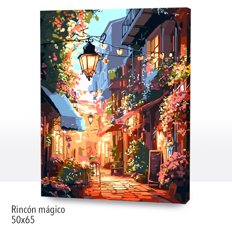 🎨Kit Paint by numbers con bastidor 50x65cm: Rincón mágico | WG2503
