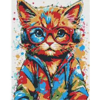 💎Kit Diamond Painting sin bastidor 35x45cm: Flow gatuno| WD1023