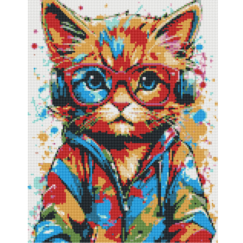 💎Kit Diamond Painting sin bastidor 35x45cm: Flow gatuno| WD1023