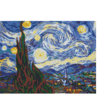 Kit Diamond Painting c/b 30x40Noche estrellada - Van Gogh | WDF1912