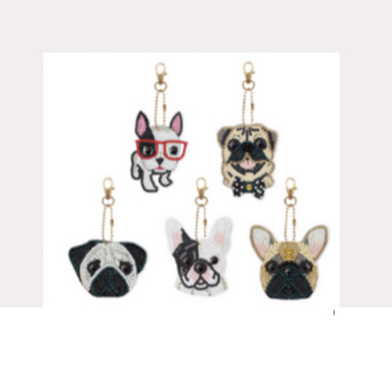 💎 Kit Creativo | Kit Diamond Painting | Pack de 5 llaveros: Perros fieles 🐕✨| YSK0✨NEW✨104
