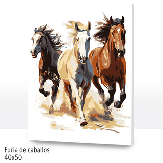 Kit Paint by numbers 40x50 Furia de caballos | WC2587