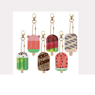 💎 Kit Creativo | Kit Diamond Painting | Pack de 6 llaveros: Paletas con Chispas 🍦✨ | YSK112✨NEW✨