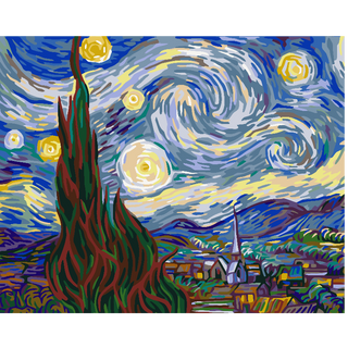 Kit Paint by numbers 40x50 Noche estrellada - Van Gogh | WC6768