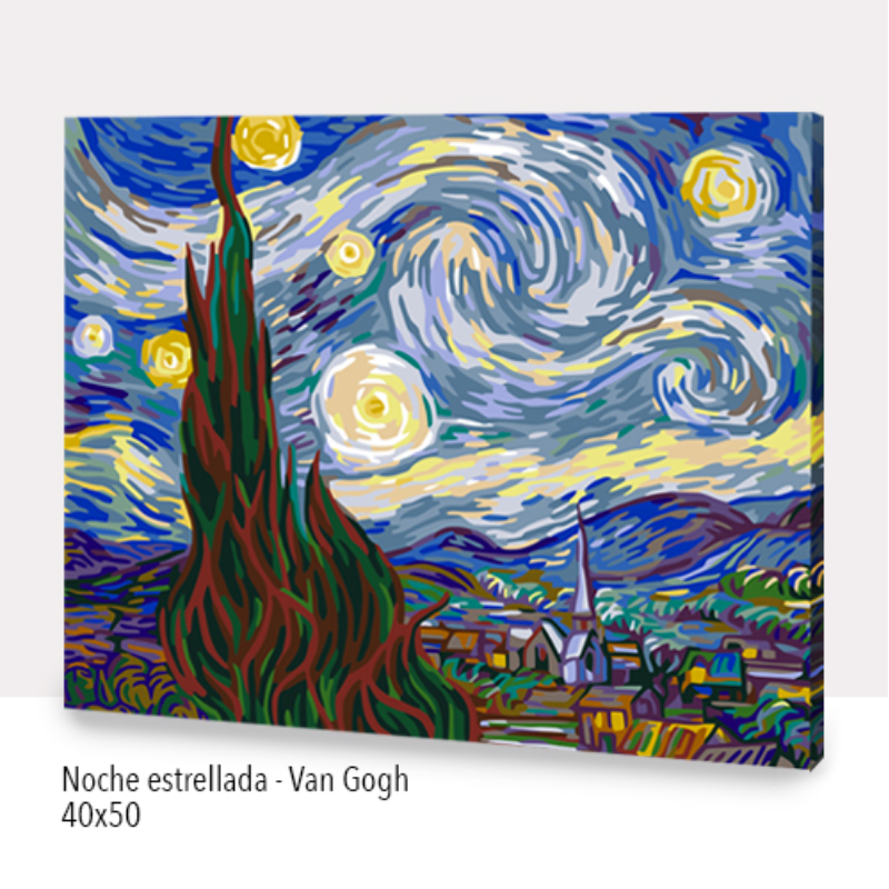 Kit Paint by numbers 40x50 Noche estrellada - Van Gogh | WC6768