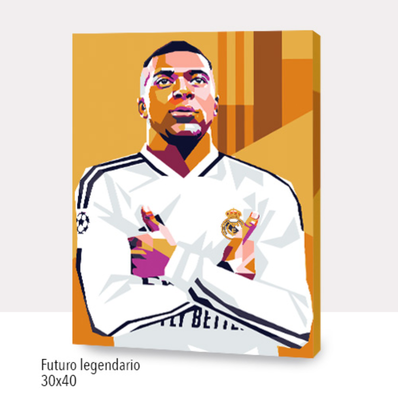 🎨Kit Paint by numbers con bastidor 30x40cm: Futuro legendario - Mbappe | WC0626✨ NEW✨