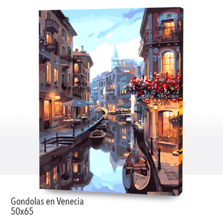 Kit Paint by numbers con bastidor 50x65cm: Góndolas en Venecia | WG4094