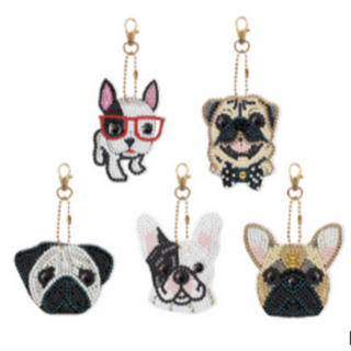 Kit Diamond Painting / Pack de 5 llaveros Perros fieles | YSK0104 