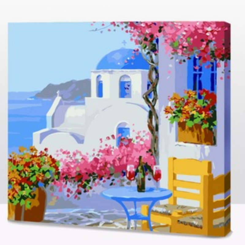 Kit Paint by number Terraza en Santorini | WG1504  Large Image